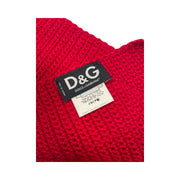 Dolce & Gabbana - Red Crochet Scarf w/Patches