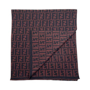 Fendi - FF Zucca Black & Brown Wool Scarf