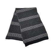 Fendi - FF Zucca Grey Stripe Wool Blend Scarf