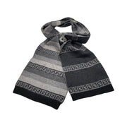 Fendi - FF Zucca Grey Stripe Wool Blend Scarf