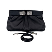 Salvatore Ferragamo - Black Satin Evening Bag w/ Strap