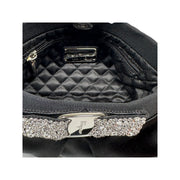 Salvatore Ferragamo - Black Satin Evening Bag w/ Strap