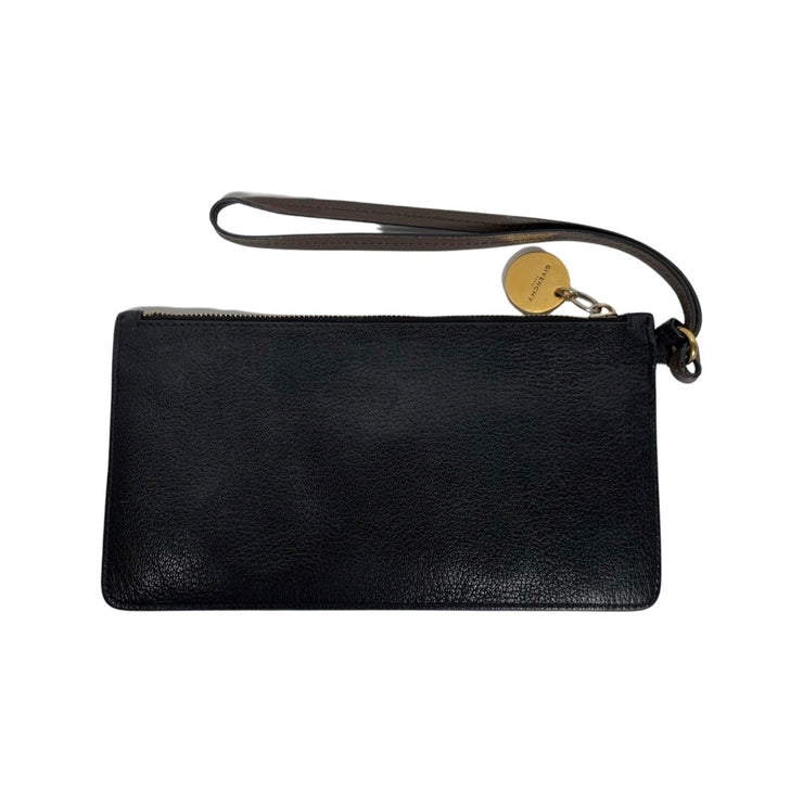 Givenchy - Black & Grey Leather Wristlet Zip Wallet