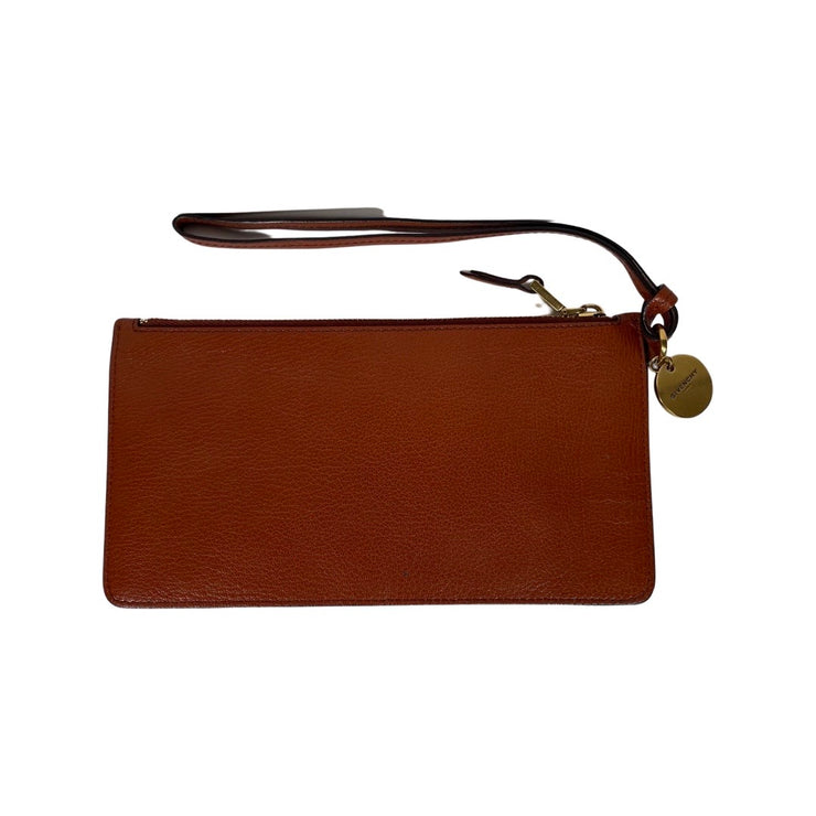Givenchy - Chestnut Leather Wristlet Zip Wallet