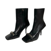 Givenchy - G Woven Black Leather Ankle Boots