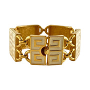 Givenchy - Vintage 4G Gold & White Enamel Bracelet 1977