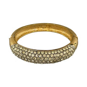 Givenchy - Vintage Gold Crystal Hinged Bangle Bracelet