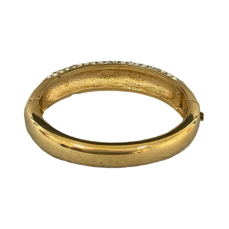 Givenchy - Vintage Gold Crystal Hinged Bangle Bracelet