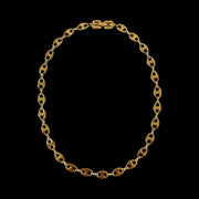 Givenchy - Vintage Gold Puff Mariner Link Necklace GG Clasp