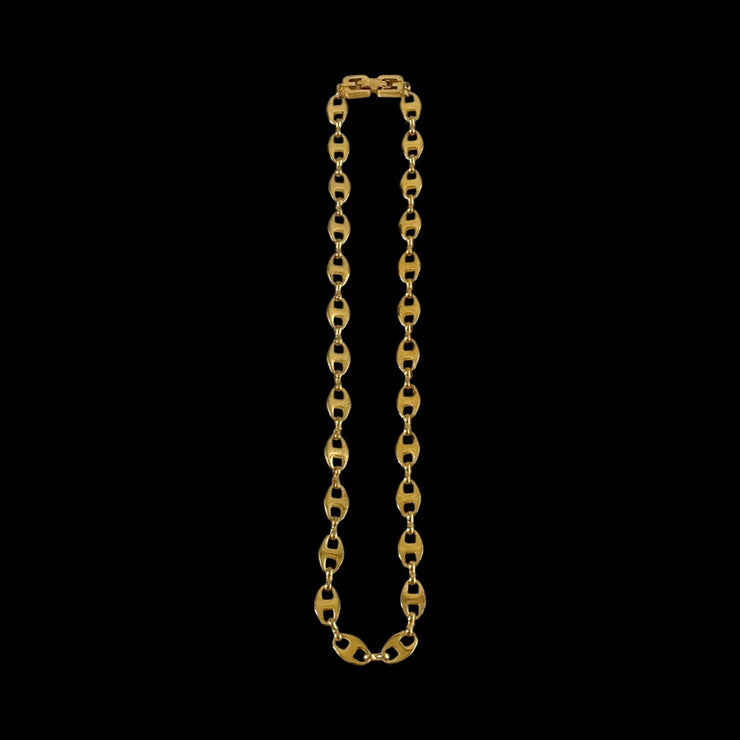 Givenchy - Vintage Gold Puff Mariner Link Necklace GG Clasp