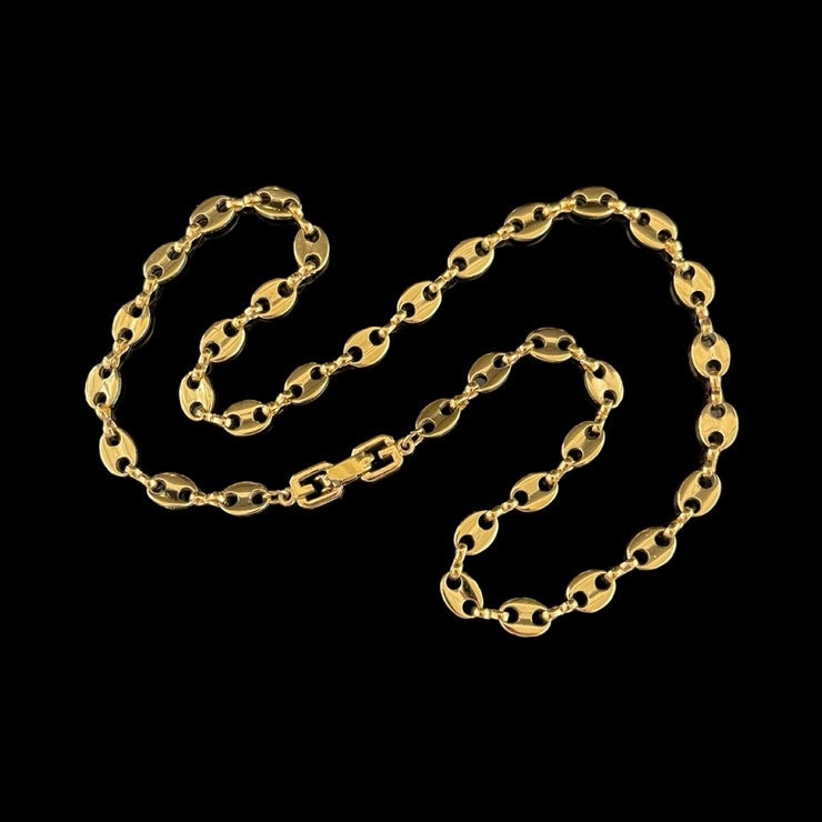 Givenchy - Vintage Gold Puffed Mariner Necklace w/GG Clasp