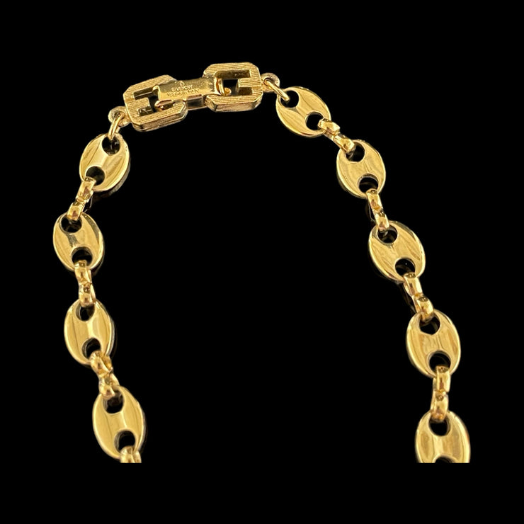 Givenchy - Vintage Gold Puffed Mariner Necklace w/GG Clasp