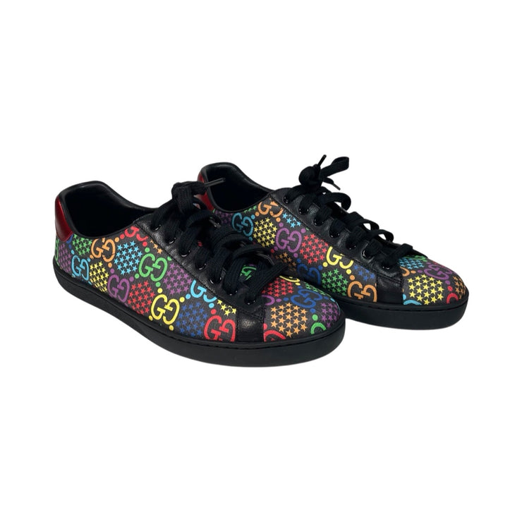 Gucci - Ace Mens GG Supreme Psychedelic Sneakers Black Multi