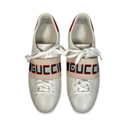 Gucci - Ace Mens Jacquard Stripe Elastic White Red & Black Sneakers