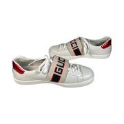 Gucci - Ace Mens Jacquard Stripe Elastic White Red & Black Sneakers