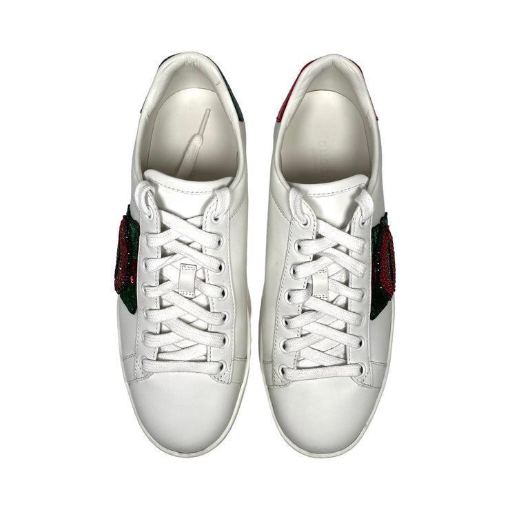 Gucci - Ace Sequin Web White Sneakers