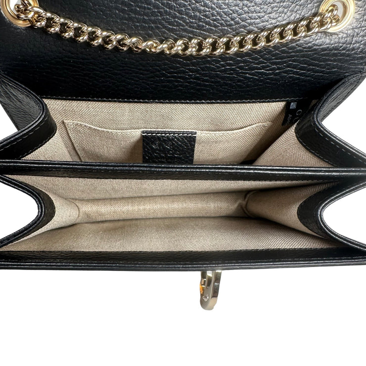 Gucci - Black Dollar Calfskin Interlocking G Shoulder Bag Crossbody