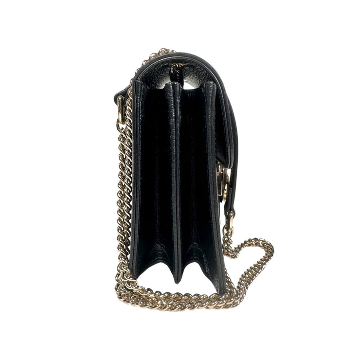 Gucci - Black Dollar Calfskin Interlocking G Shoulder Bag Crossbody