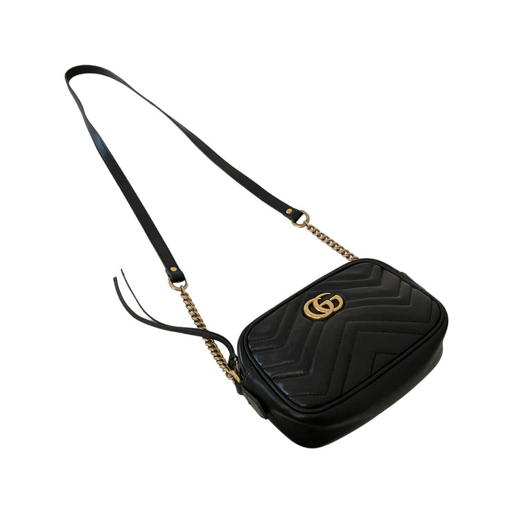 Gucci GG Marmont Mini Shoulder Bag Black Leather