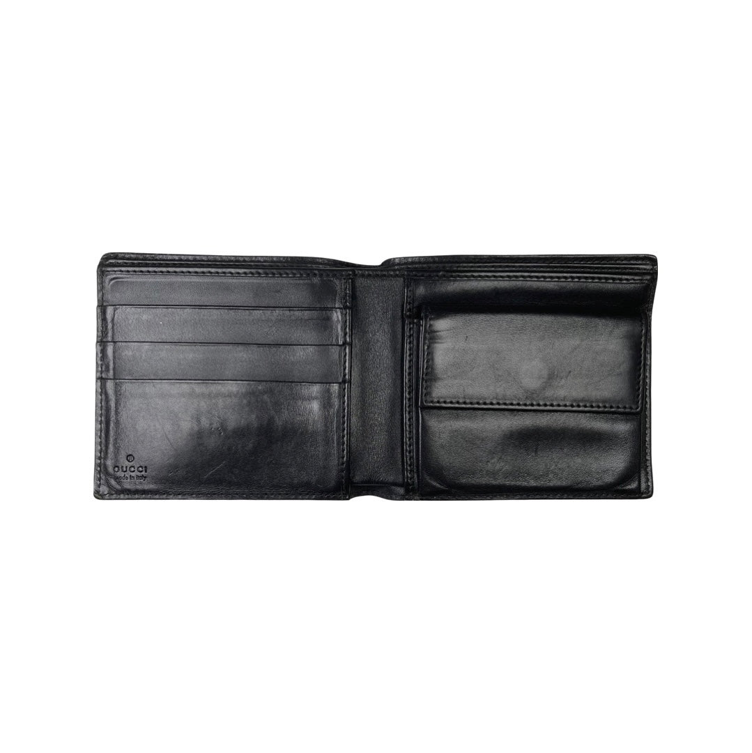 Gucci Black Leather GG Guccisima Bifold Men's Wallet | Fomo