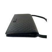 Gucci - Black Micro Guccissima Wallet on Leather Strap