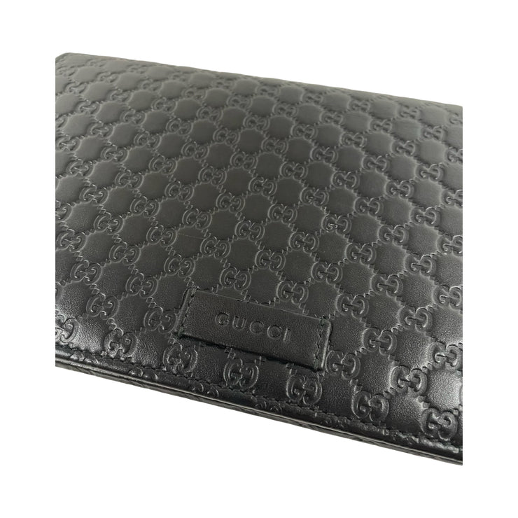 Gucci - Black Micro Guccissima Wallet on Leather Strap