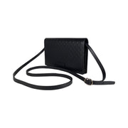 Gucci - Black Micro Guccissima Wallet on Leather Strap
