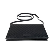 Gucci - Black Micro Guccissima Wallet on Leather Strap