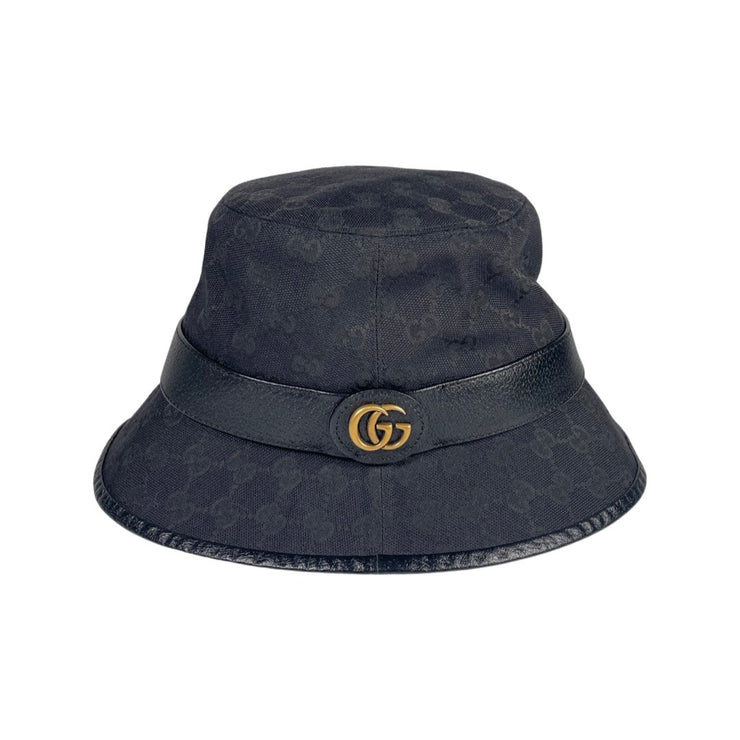Gucci - Canvas Bucket Hat GG Black Double G Large