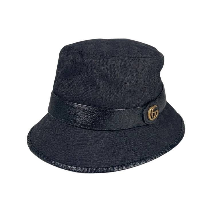 Gucci - Canvas Bucket Hat GG Black Double G Large