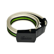 Gucci- Canvas Green Black Stripe Belt 85/34