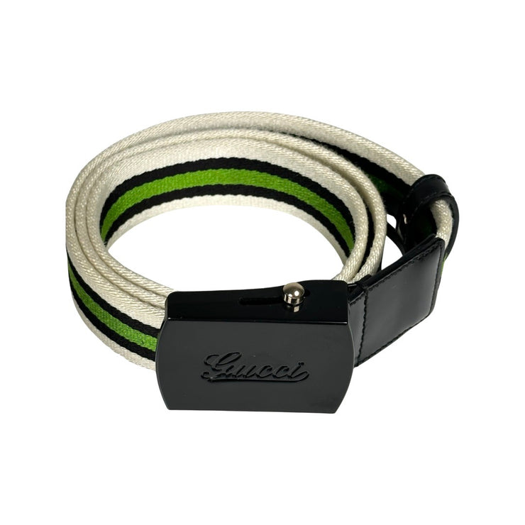 GUCCI Unisex Web Belt with Double G Buckle 85-34