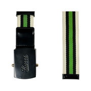 Gucci- Canvas Green Black Stripe Belt 85/34