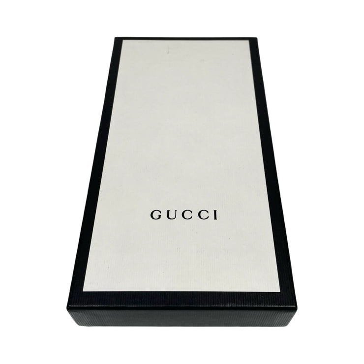 Gucci - GG Black Pebbled Leather Interlocking G Long Zip Wallet