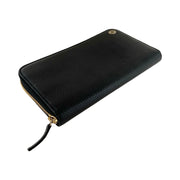 Gucci - GG Black Pebbled Leather Interlocking G Long Zip Wallet