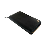 Gucci - GG Black Pebbled Leather Interlocking G Long Zip Wallet