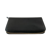 Gucci - GG Black Pebbled Leather Interlocking G Long Zip Wallet