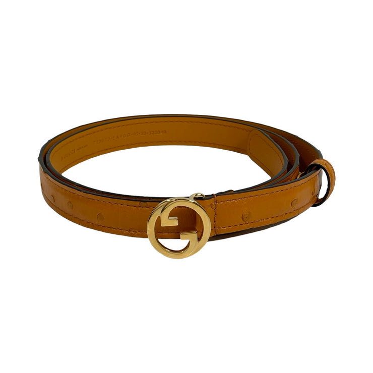 Gucci - GG Blondie Interlocking G Ostrich Belt