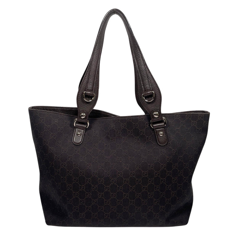Gucci - GG Supreme Brown Canvas & Leather Tote Shoulder Bag