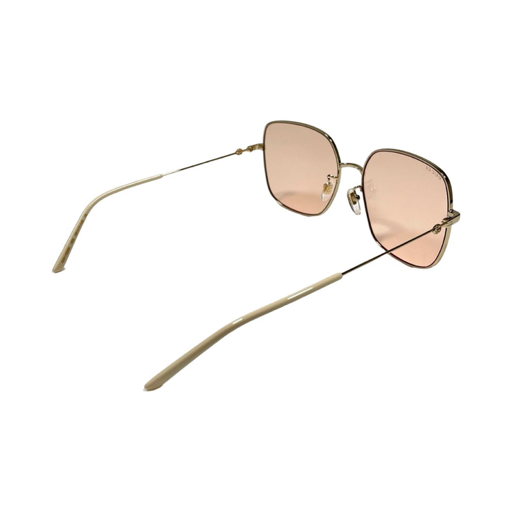 Gucci - GG Gold Frame Interlocking G Pink Sunglasses