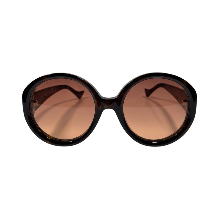 Gucci - GG Havana Red Interlocking G Round Sunglasses