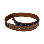 Gucci - GG Jacquard Denim & Brown Leather Belt 80/32