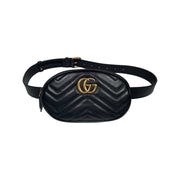 Gucci - GG Marmont Black Leather Belt Bag