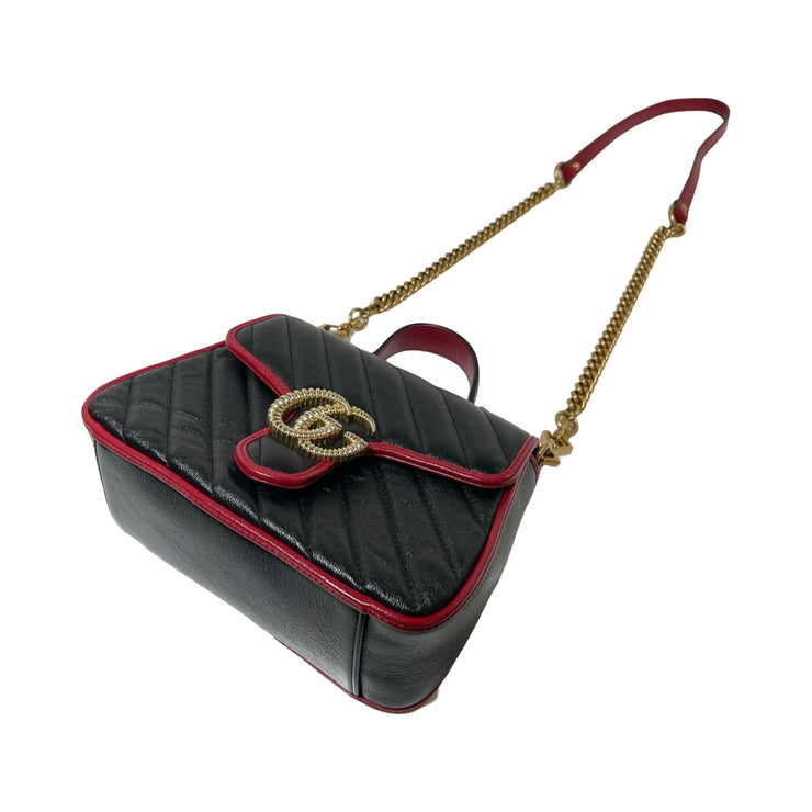 Gucci - GG Marmont Black Torchon Top Handle Crossbody