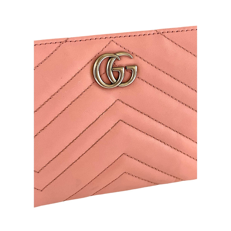 Gucci - GG Marmont Pink Leather Wristlet Pouch