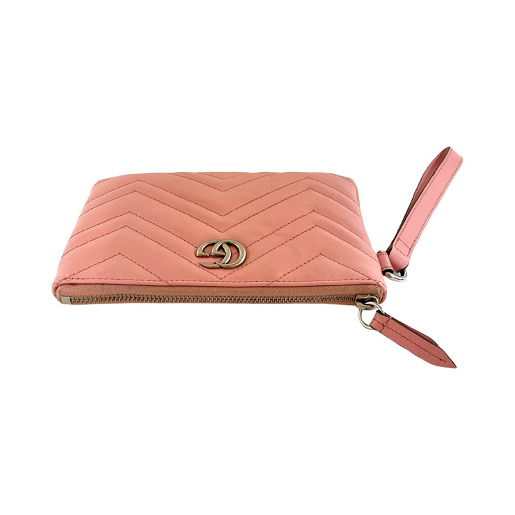 Gucci - GG Marmont Pink Leather Wristlet Pouch