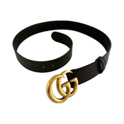 Gucci - GG Marmont Wide Belt Black Leather 85/34