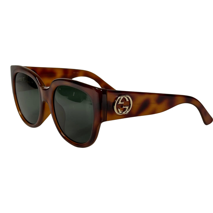 Gucci - GG Oversized Havana & Gold Interlocking G Sunglasses