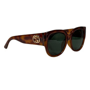 Gucci - GG Oversized Havana & Gold Interlocking G Sunglasses