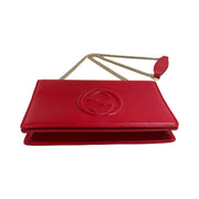 Gucci - GG Red Interlocking G Soho Wallet on Chain